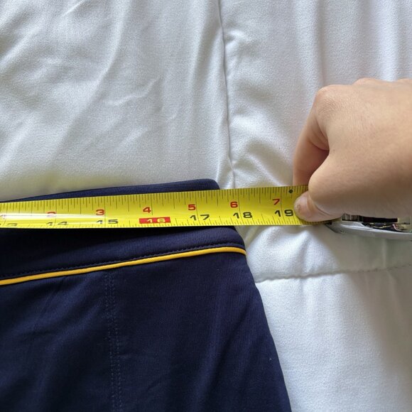 NWT Izod Golf Skort Skirt Blue Yellow Pull On Stretch Womens Size Large Pockets - Picture 6 of 10